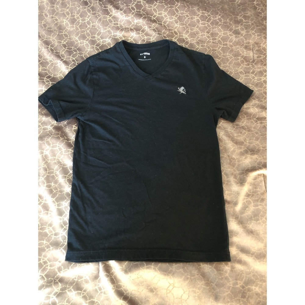 Express Black Slim Stretch V-Neck T-Shirt Men’s XS